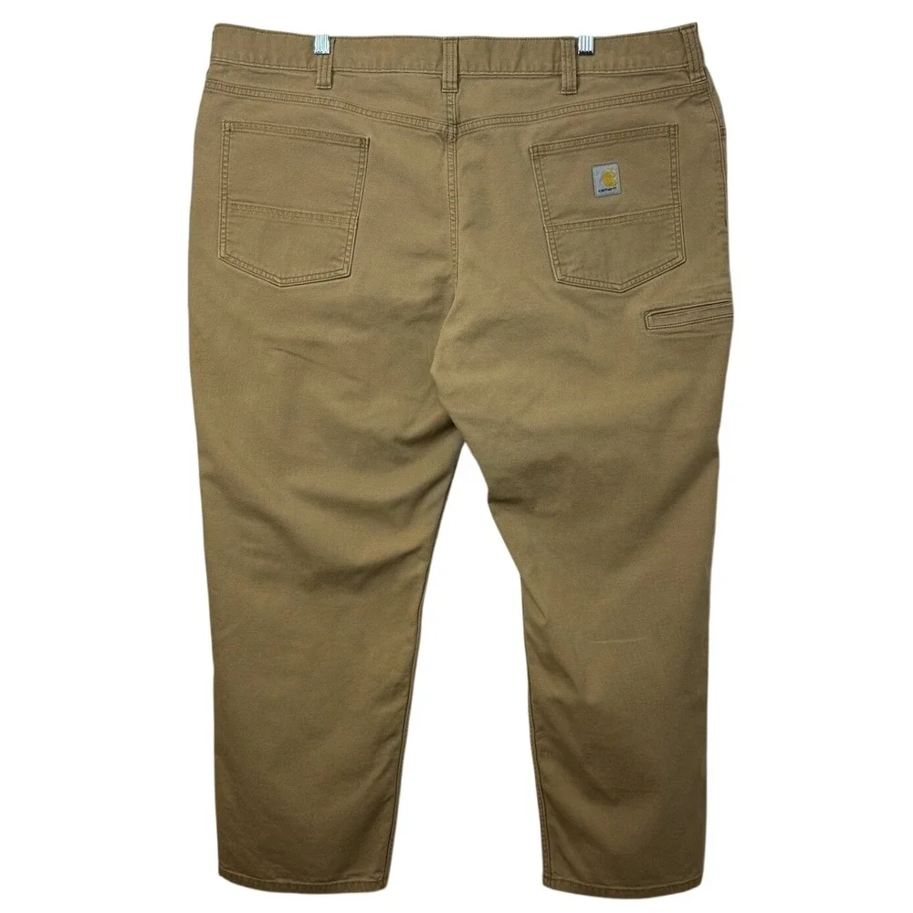 Carhartt Rugged Flex 102517 Rigby Canvas Work Pants Men 44x30 Brown Phone Pocket